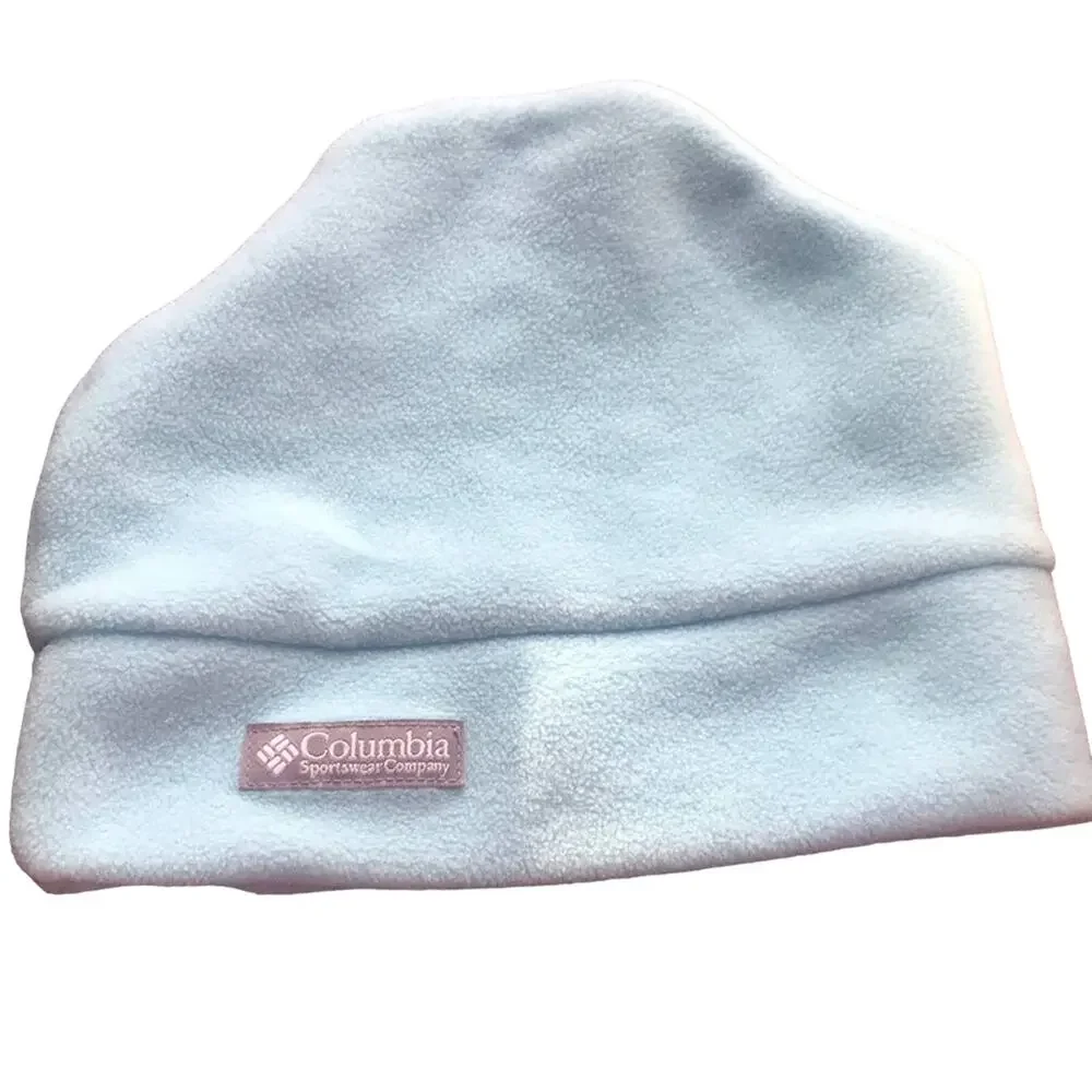 Columbia Fleece Youth Blue Hat Winter Beanie Kid's Size Large/X-Large